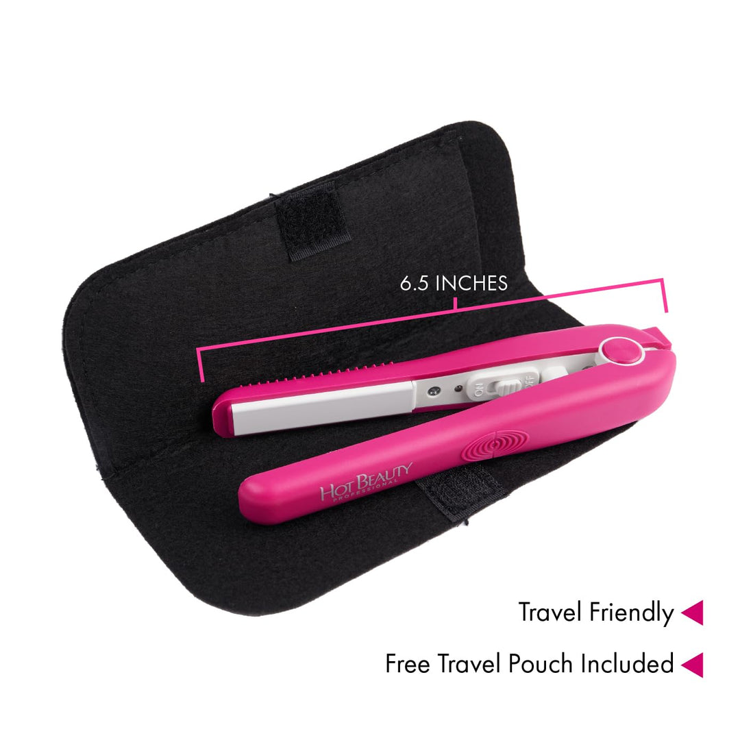 Hot Beauty Mini plancha plana profesional de cerámica de 1\/2 pulga...
