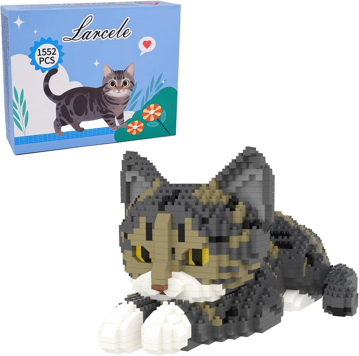 Larcele Chinese Li Hua Cat Micro bloques de construcción para niños de 8 años o más, KLJM-05