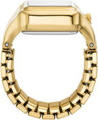 Fossil Reloj de Cuarzo de Acero Inoxidable de Dos Manos para Mujer con Anillo