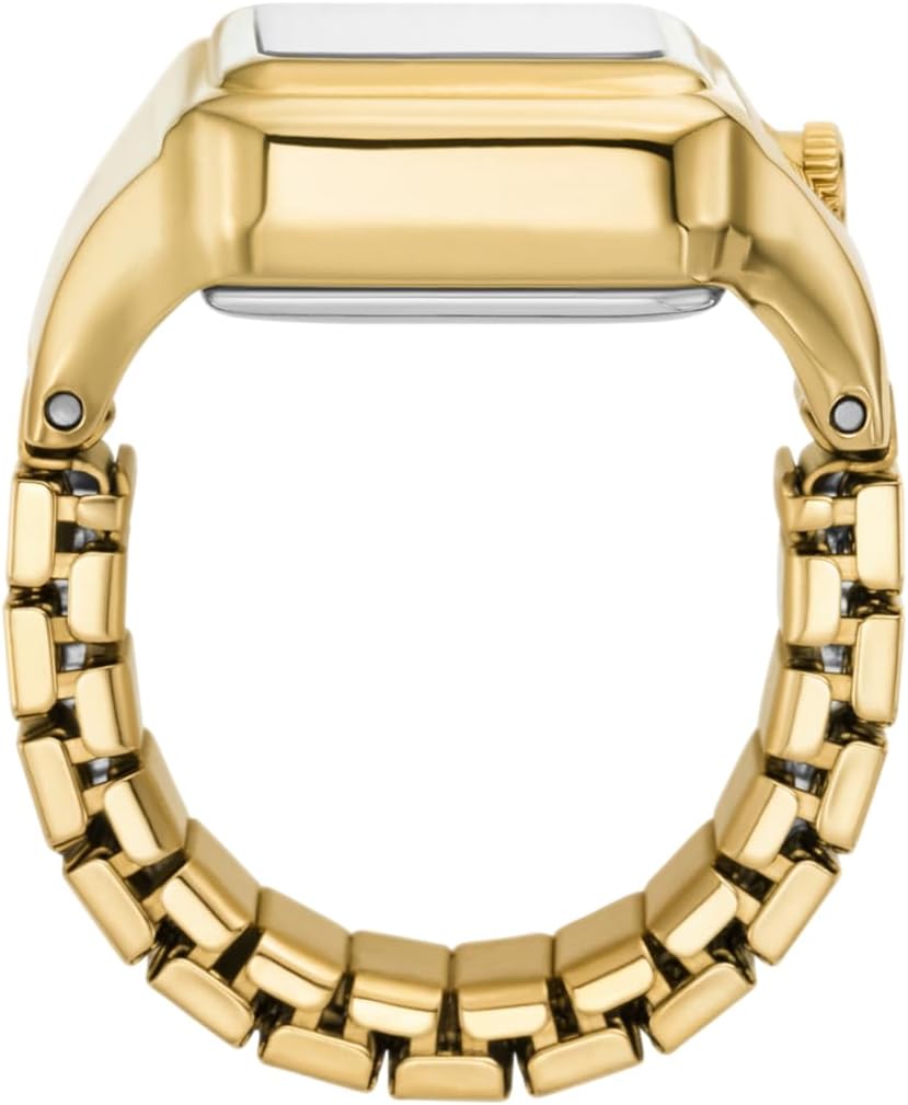 Fossil Reloj de Cuarzo de Acero Inoxidable de Dos Manos para Mujer con Anillo