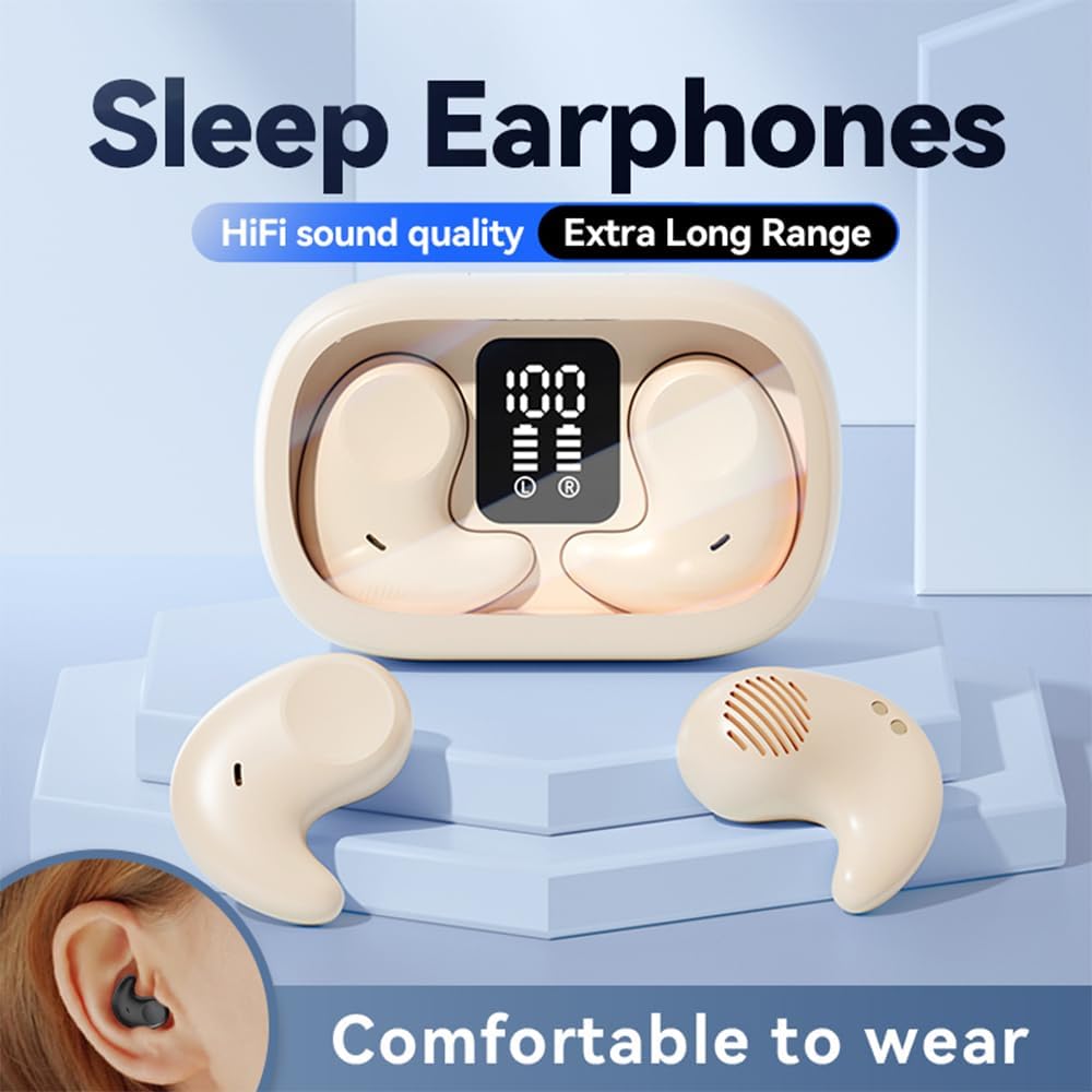 Piluyaa Auriculares para dormir con Bluetooth en el oído, auricular...