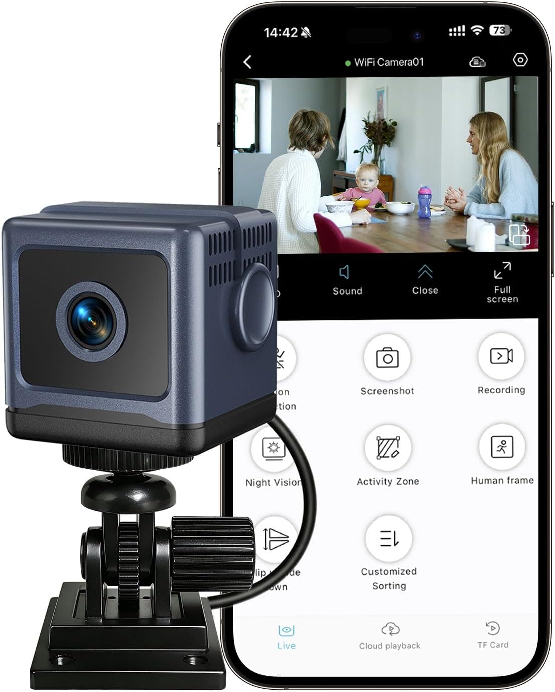 HSKAH Mini cámara WiFi HD 1080P inalámbrica Nanny Cam con visión no...