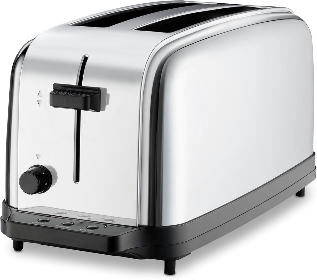 Waring Commercial WCT704 Tostadora Emergente de Servicio Ligero de 4 Rebanadas con Rancha Extra Larga, 120V, Enchufe 5-15 Phase