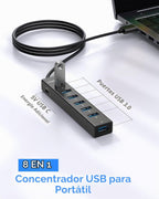 FORIDA, hub USB 3.0 alimentado, adaptador 5V/3A
