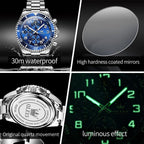 OLEVS Relojes para hombre, de cara grande, de acero inoxidable, resistente al agua, con fecha, analógicos, de cuarzo, modernos, de negocios, relojes de pulsera para hombre