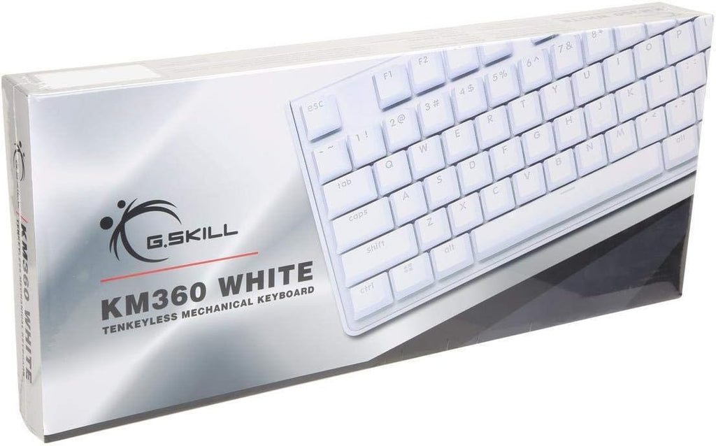 G.SKILL USB KM360 Teclado mecánico profesional sin teclado numérico, Cherry MX Red, tecla ABS de doble inyección, (blanco)