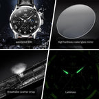 OLEVS Relojes para Hombres Lujo Cara Grande Relojes Resistente al Agua