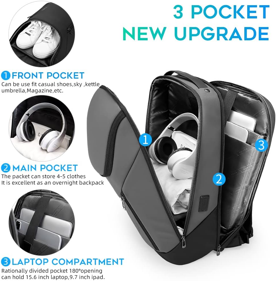 Mochila de negocios inteligente BANGE impermeable, mochila para lap...