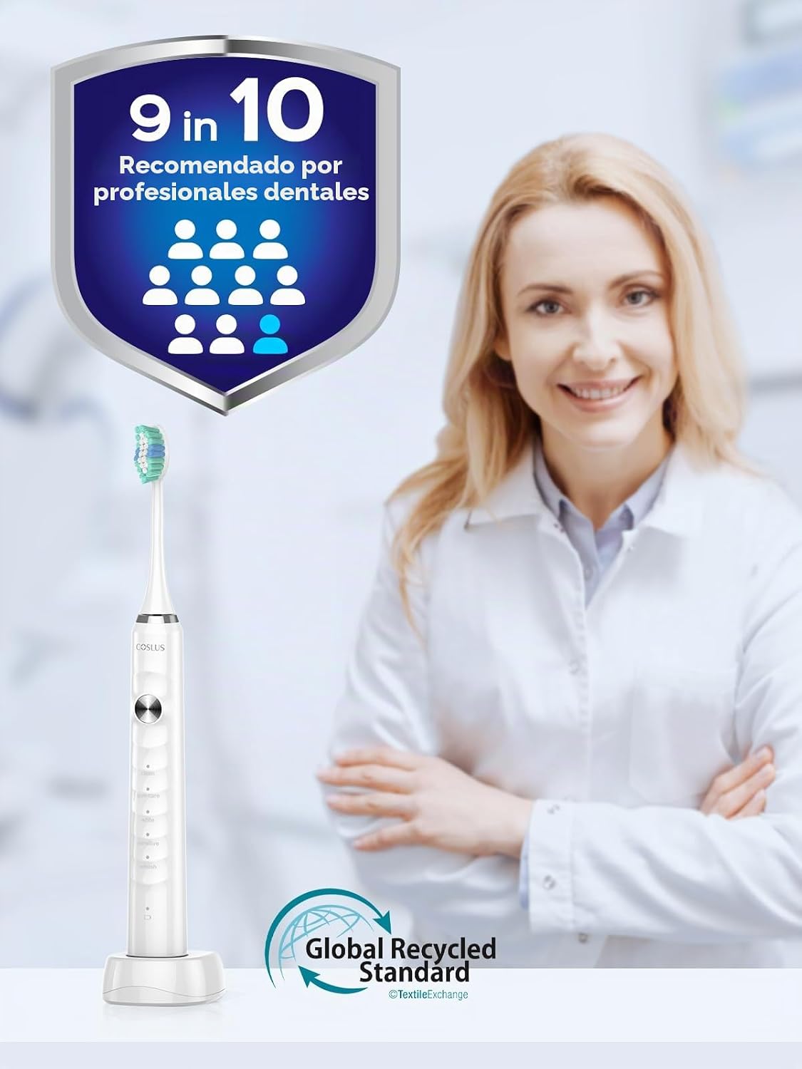 Cepillo de dientes eléctrico sónico COSLUS C40 para adultos, 47000V...