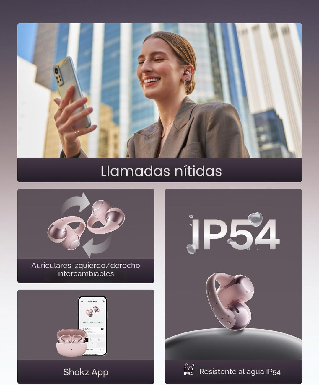SHOKZ OpenDots ONE - Auriculares de oído abierto, Auriculares de cl...
