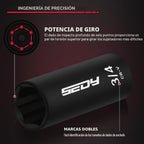 Juego de llaves de vaso de impacto de 3/8" - 49 piezas SAE (5/16 a 3/4 pulgadas) y métricas (8-22mm) con barras de extensión y junta universal estándar y profunda de material CR-V para alta