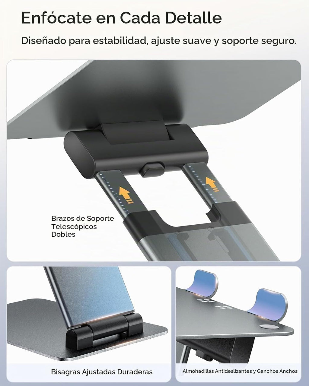 Nulaxy Soporte de computadora portátil de altura ajustable para escritorio, elevador de computadora de aluminio plegable doble, diseño extraíble, convertidor ergonómico de sentado a parado para