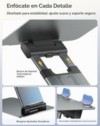 Nulaxy Soporte de computadora portátil de altura ajustable para escritorio, elevador de computadora de aluminio plegable doble, diseño extraíble, convertidor ergonómico de sentado a parado para