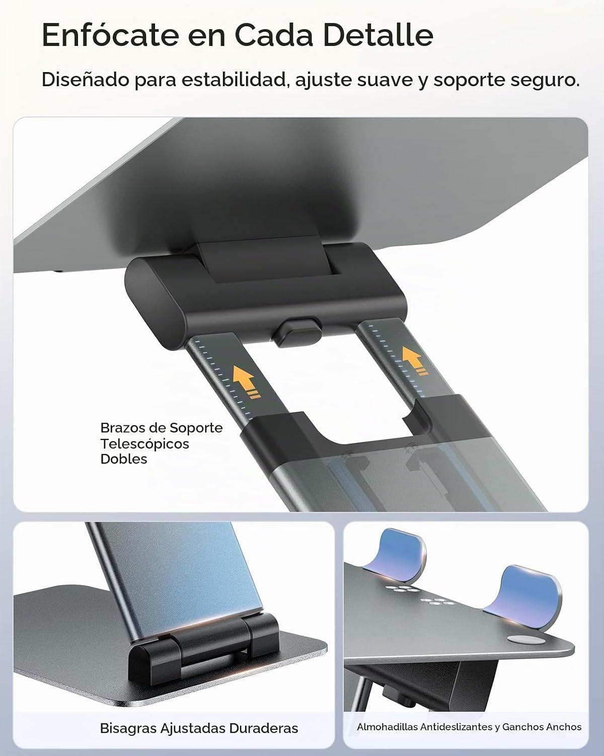 Nulaxy Soporte de computadora portátil de altura ajustable para escritorio, elevador de computadora de aluminio plegable doble, diseño extraíble, convertidor ergonómico de sentado a parado para