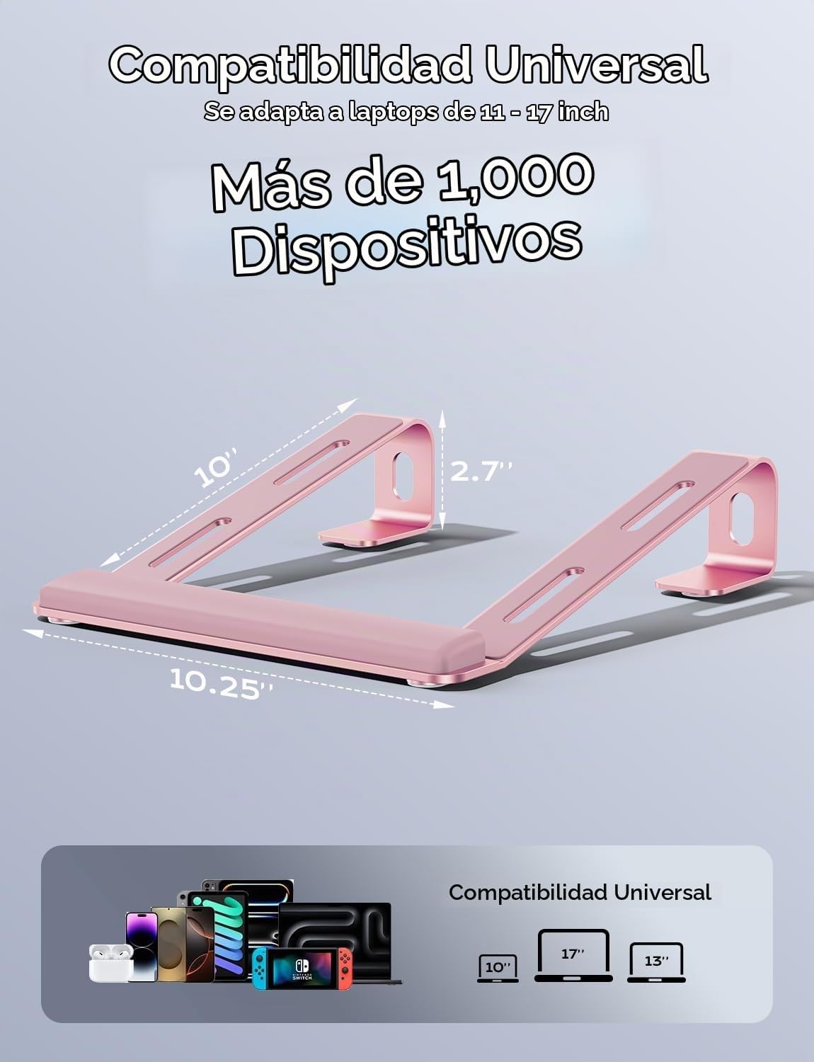 JCZT Soporte de aluminio para laptop, soporte para portátil con rep...