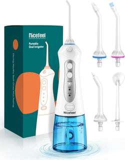Nicefeel - Irrigador Dental Inalámbrico Limpiador de Dientes, 10.1...