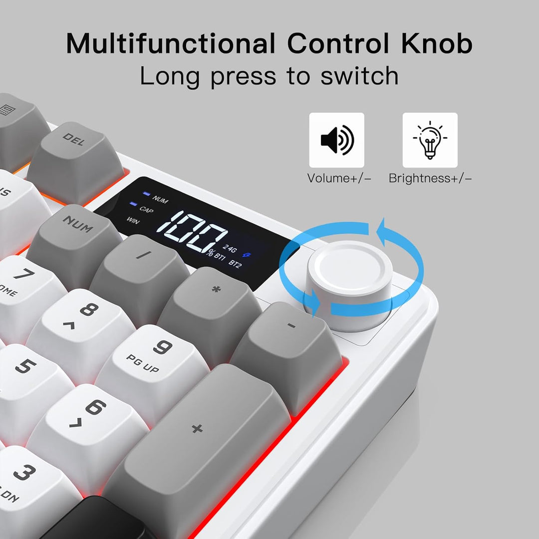Teclado inalámbrico para juegos con pantalla inteligente y control...