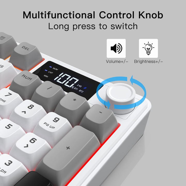 Teclado inalámbrico para juegos con pantalla inteligente y control...