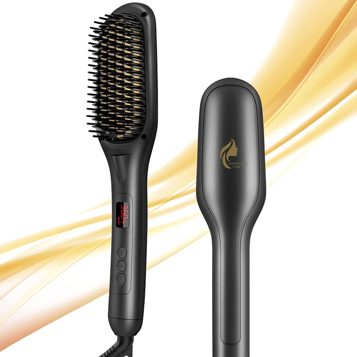 Cepillo alisador de cabello, peine iónico para alisado de cabello p...