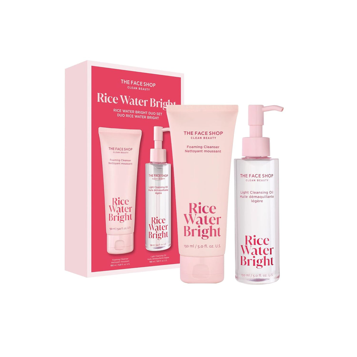 The Face Shop Rice Water Bright Dúo de Doble Limpieza con Ceramida,...