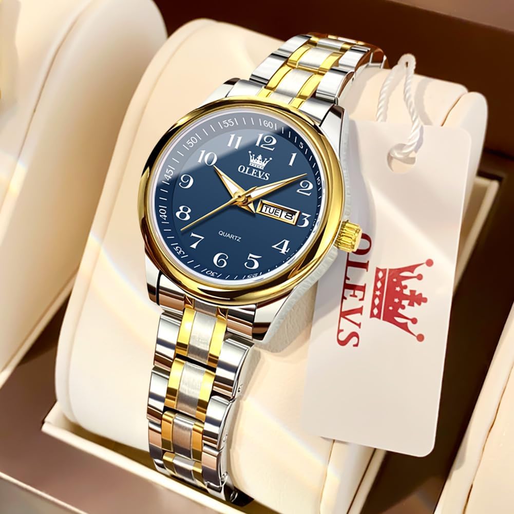 OLEVS Reloj de Lujo para Mujeres, Modo Pequeño de Muñeca, Acero Inoxidable, Reloj para Damas, Calendario