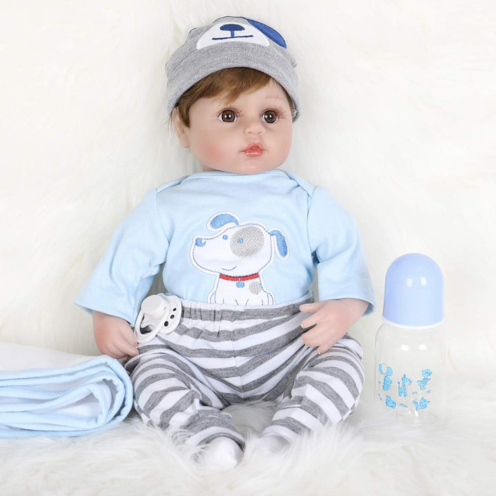 ENADOLL Reborn Baby Doll realista de vinilo de silicona bebé azul p...
