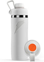 Gatorade 'Overtime' - Botella de agua de acero inoxidable de 22 onzas, tapa giratoria, color blanco