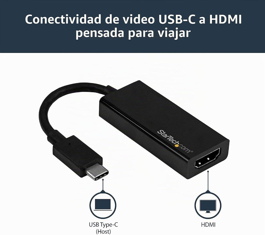 StarTech Adaptador USB-C HDMI 2.0b, 4K 60Hz, HDR10, DP 1.4 Modo Alt
