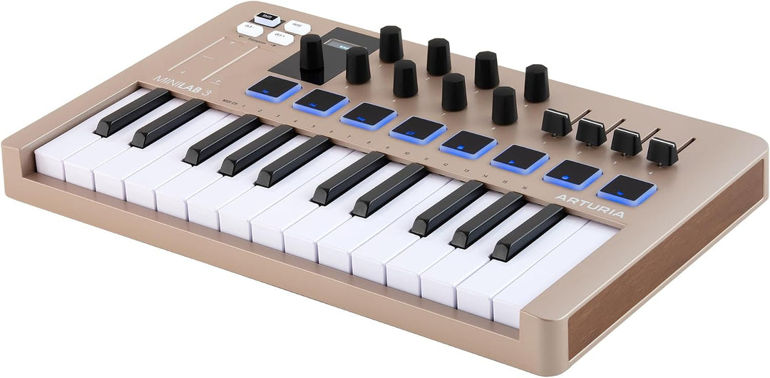 Arturia MiniLab 3 Champagne - Controlador de teclado MIDI USB de 25...