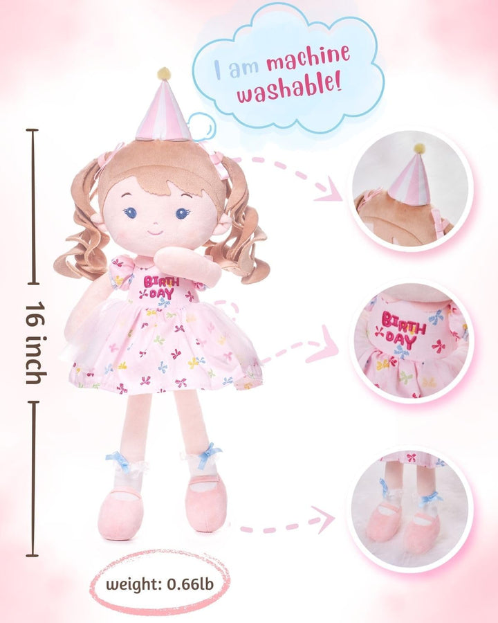 LeyaDoll Muñeca de felpa suave para bebé (40,6 cm), mi primera muñe...