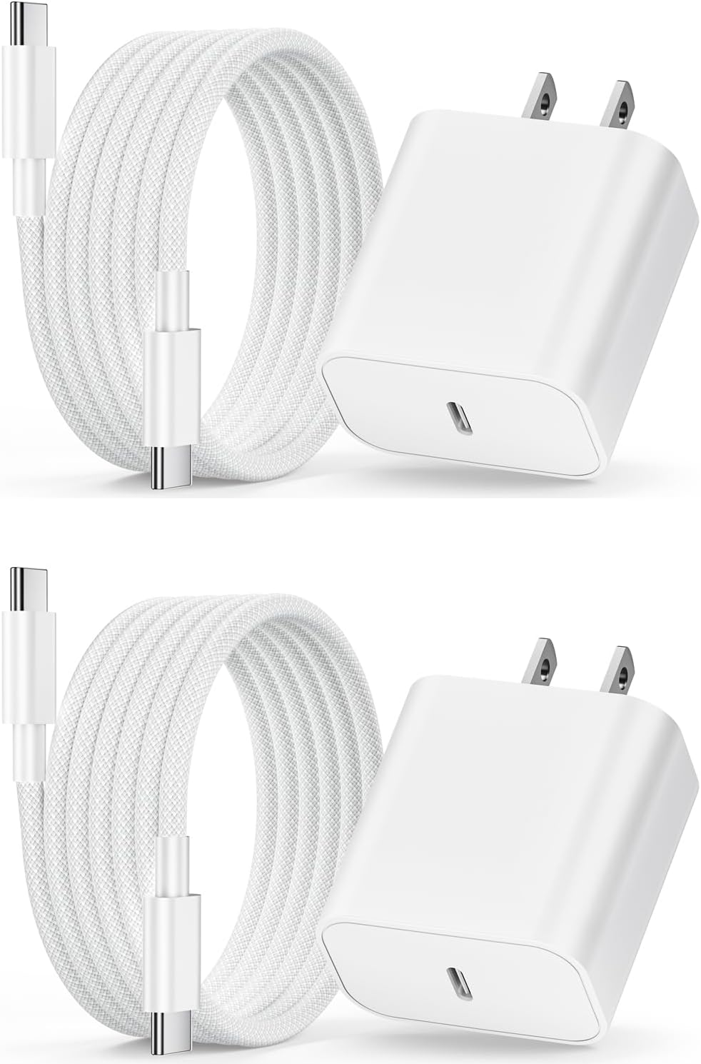 Paquete de 2 cargadores rápidos USB C para iPad Pro de 13/11/12.9 pulgadas, iPad A16/10ª generación, iPad Air de 13/11 pulgadas/5ª/4ª/Mini, cargador de iPad tipo C de 20 W de carga rápida con cable de
