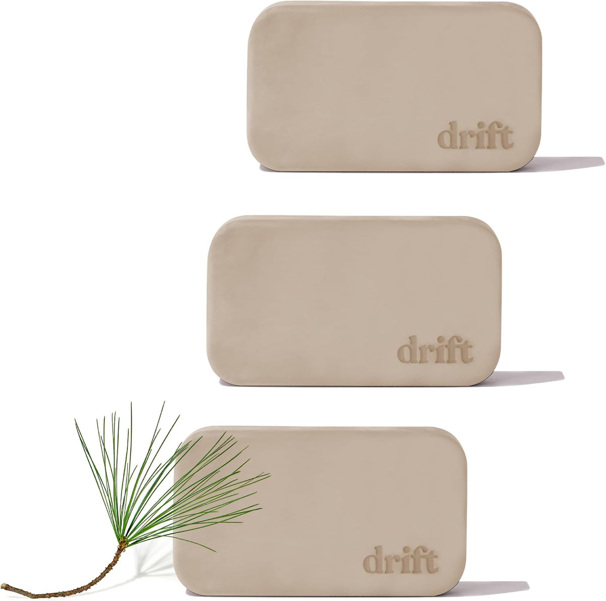 Drift Ambientador de coche – El ambientador de piedra original – Eliminador de olores de coche – Aroma de larga duración – Aceites esenciales – Ingredientes limpios – Aroma de pino paquete de 3