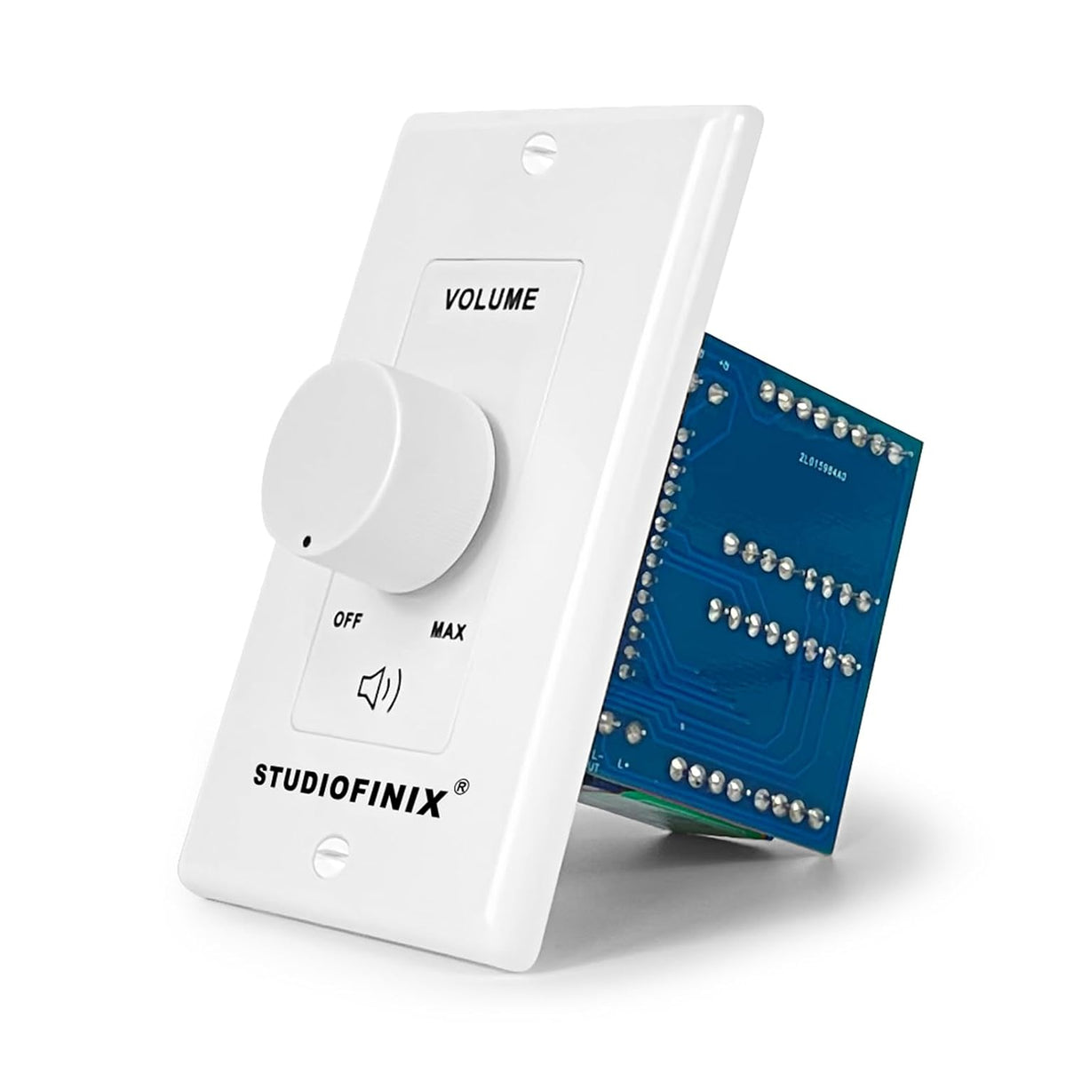 Interruptor de control de volumen de 100W en pared con perilla de ajuste de impedancia - Interruptor controlador estéreo de altavoces inteligentes de audio para cine en casa, control