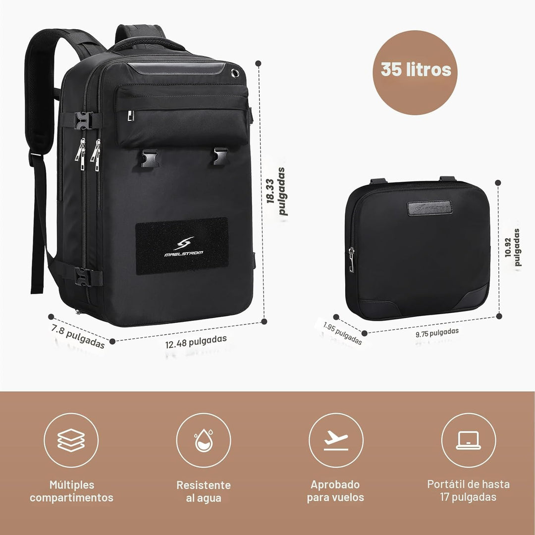 Maelstrom Mochila de viaje para mujeres y hombres, mochila impermea...