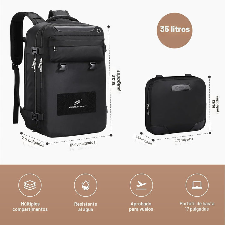 Maelstrom Mochila de viaje para mujeres y hombres, mochila impermea...