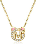 MONOOC Regalos de gato para niñas - Collar con inicial de gato pequeño para