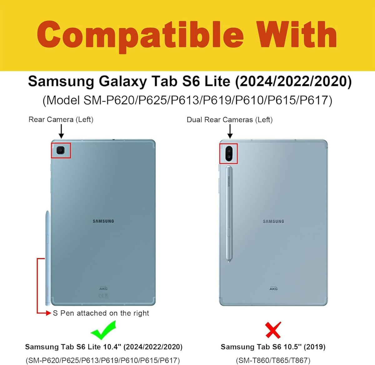 Funda Samsung Galaxy Tab S6 Lite, tableta 10.4 2024 2022 2020 - Púrpura
