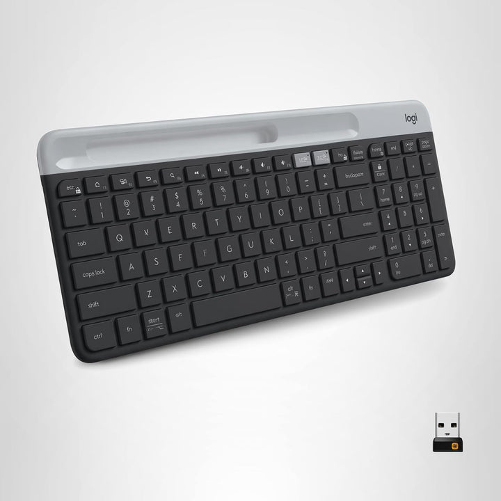Logitech K585 Teclado inalámbrico delgado multidispositivo, base in...