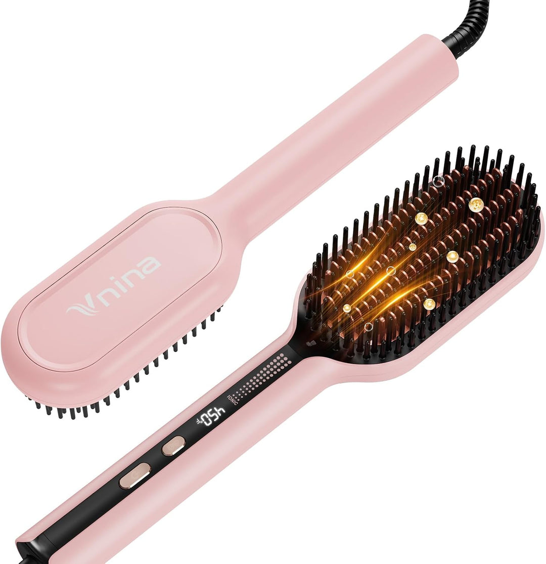 Cepillo alisador de cabello iónico para mujer, cepillo alisador ant...