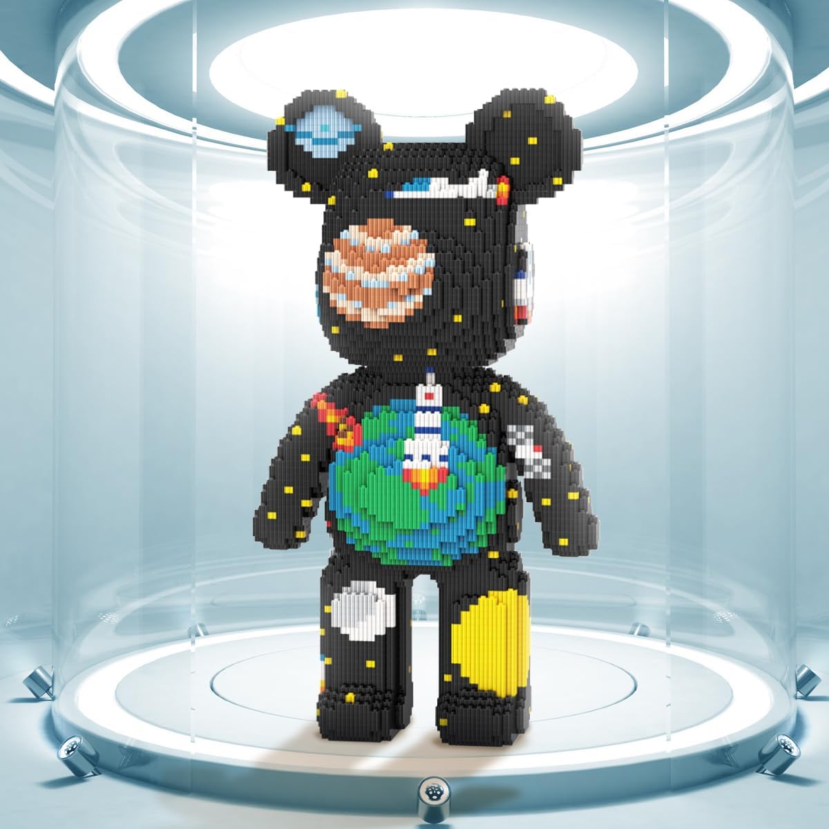 DAHONPA Conjunto de bloques de construcción micro Animal Space Bear (7220 piezas) Ladrillo del universo y del planeta con cajón de almacenamiento, regalo para adultos y niños