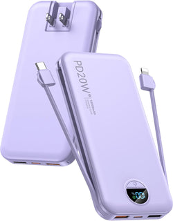 Cargador portátil, 12000 mAh, 22,5 W, USB C, carga rápida, con cabl...