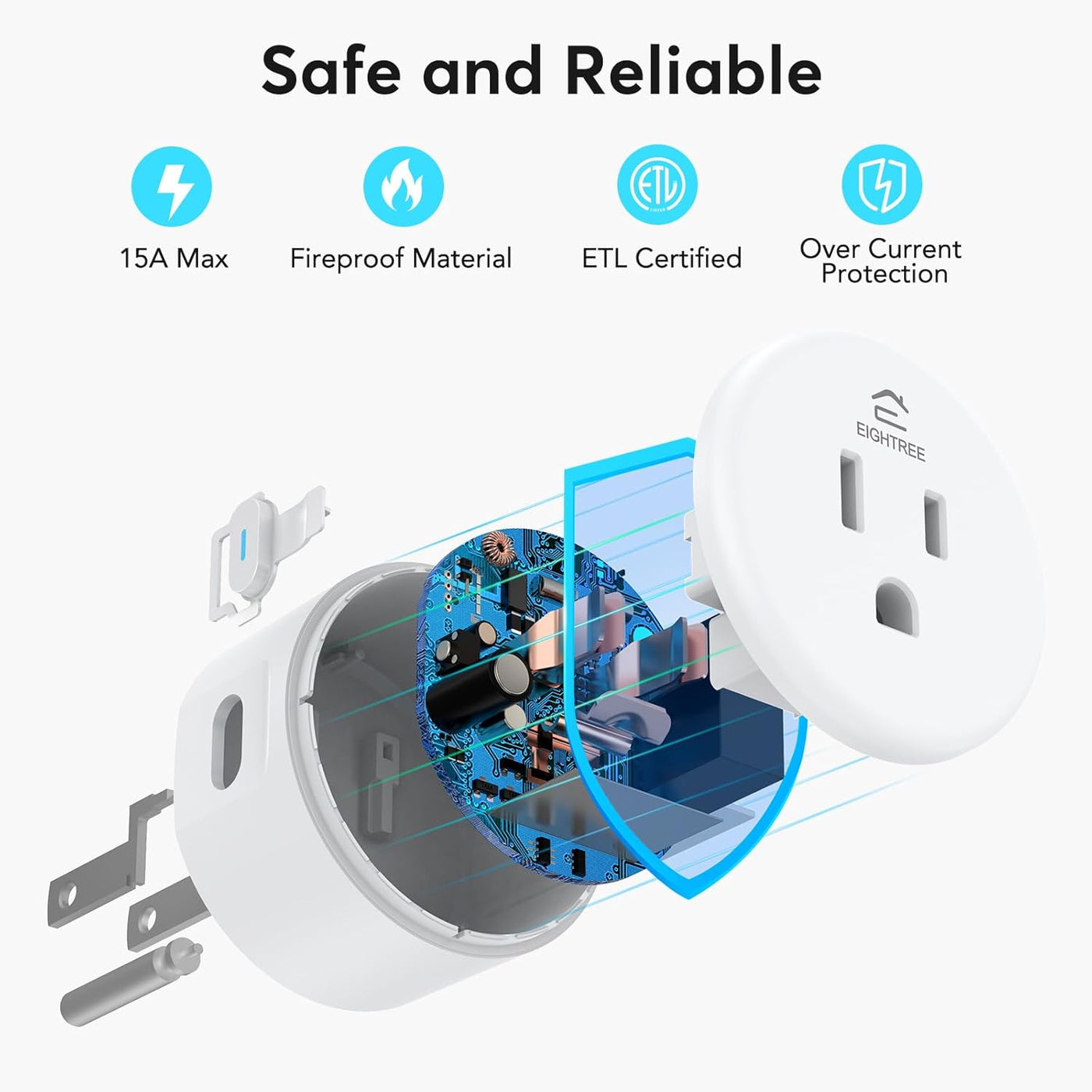 EIGHTREE Enchufe inteligente toma WiFi para el hogar