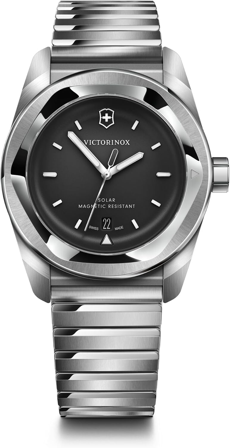Reloj Victorinox Concept One Solar esfera negra correa de caucho 39mm