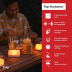 LuminAID Trio Solar Cube LED Lanterns con cargador de teléfono