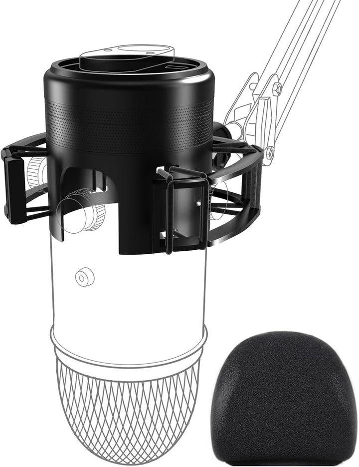 Etour Construido a medida para Blue Yeti Soporte de choque con filt...