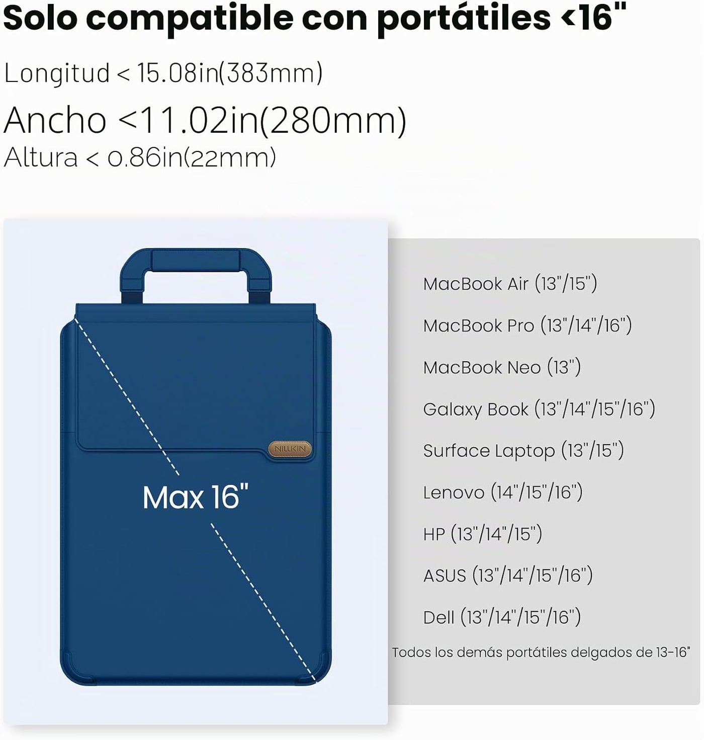 Nillkin Funda para laptop de 16 pulgadas con asa (4 en 1), 2 modos...