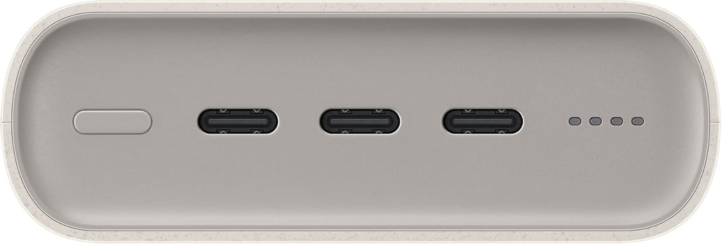 Samsung Cargador portátil 20.000 mAh Power Bank carga súper rápida 45W, 3 puertos USB-C, beige