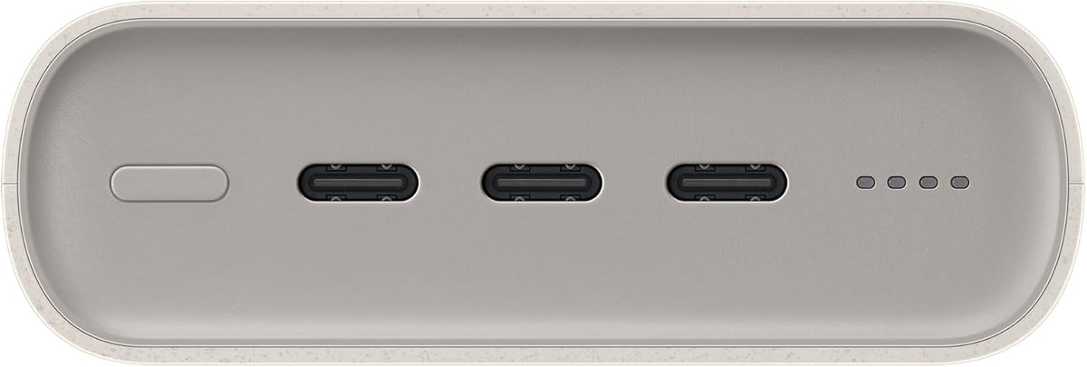 Samsung Cargador portátil 20.000 mAh Power Bank carga súper rápida 45W, 3 puertos USB-C, beige