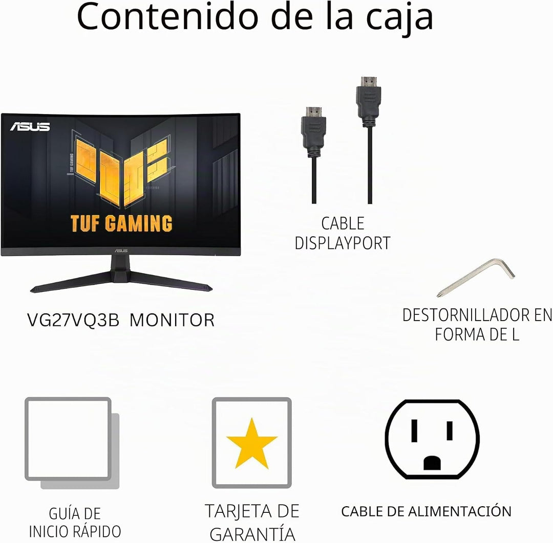 ASUS TUF Gaming Monitor curvo de 27" 1080P (VG27VQ3B) \u2013 Fu...