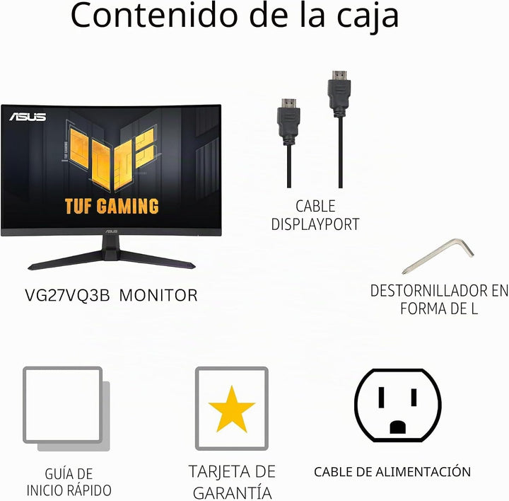 ASUS TUF Gaming Monitor curvo de 27" 1080P (VG27VQ3B) \u2013 Fu...